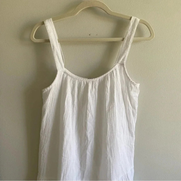 BB Dakota STEVE Madden White Cotton Gauze Tiered Maxi Dress Size M - Picture 6 of 15